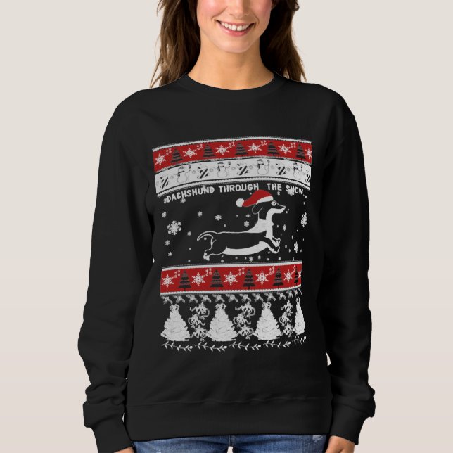 Christmas Dachshund Through The Snow Sweatshirt (Front)
