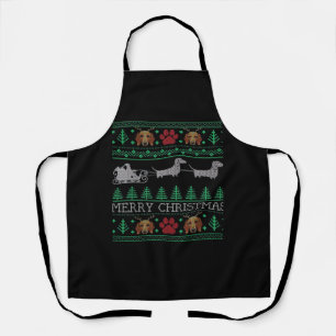 Christmas Dachshund Wiener Dog Dachshund Ugly Chri Apron