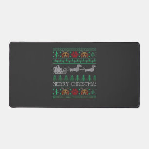 Christmas Dachshund Wiener Dog Dachshund Ugly Chri Desk Mat