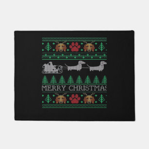 Christmas Dachshund Wiener Dog Dachshund Ugly Chri Doormat