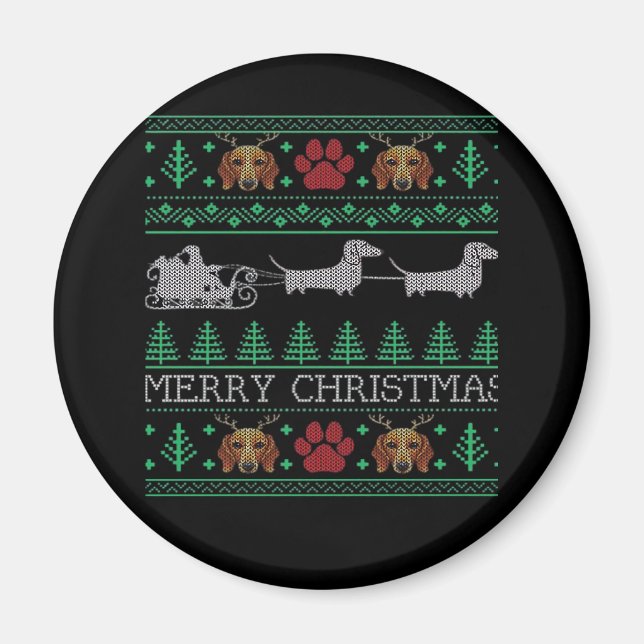 Christmas Dachshund Wiener Dog Dachshund Ugly Chri Magnet (Front)