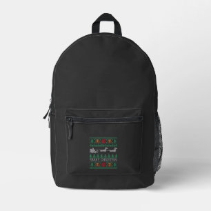 Christmas Dachshund Wiener Dog Dachshund Ugly Chri Printed Backpack