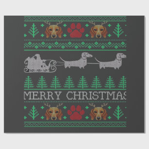 Christmas Dachshund Wiener Dog Dachshund Ugly Chri Wrapping Paper