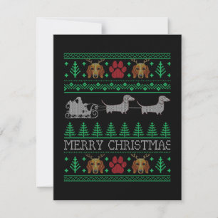 Christmas Dachshund Wiener Dog Thank You Card