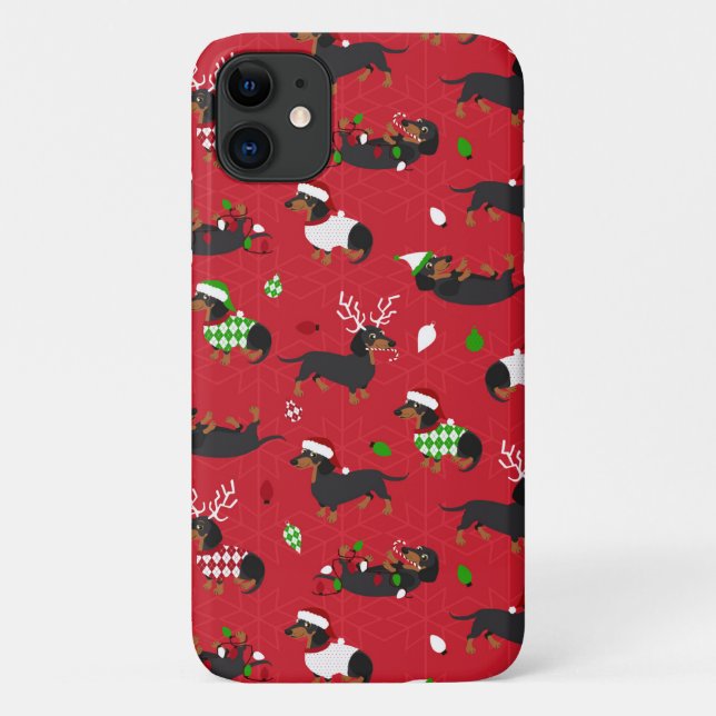 Christmas Dachshunds Red Case-Mate iPhone Case (Back)