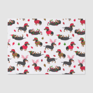 Christmas Dachshunds White Tissue Paper