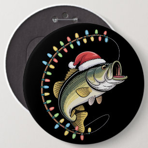 Christmas Dad Bass Fish Funny Fishing Fisherman 6 Cm Round Badge