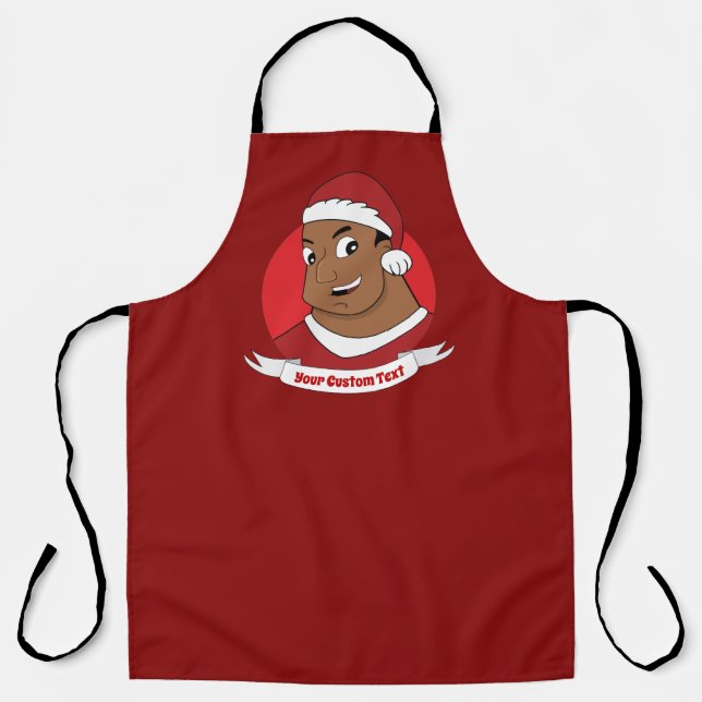 Christmas dad/ young man cartoon apron (Front)