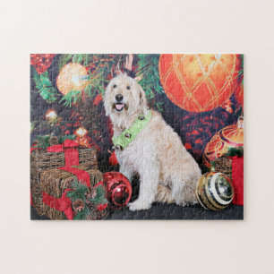 Christmas - Daisy - Goldendoodle Jigsaw Puzzle