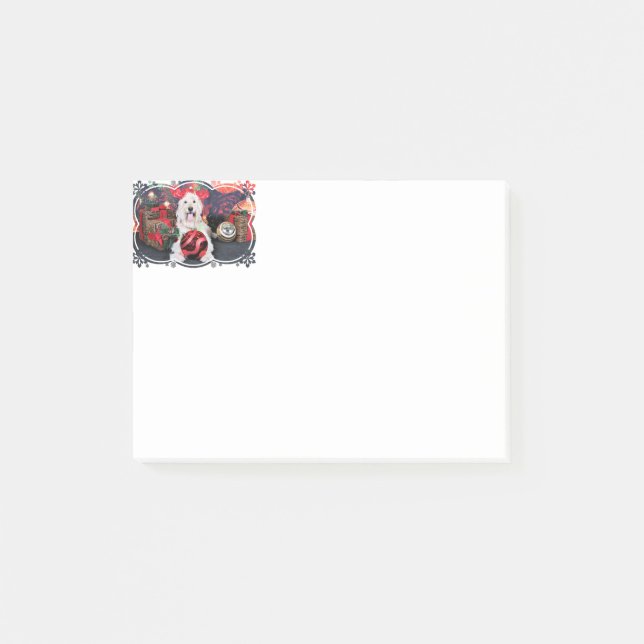 Christmas - Daisy - Goldendoodle Post-it Notes (Front)