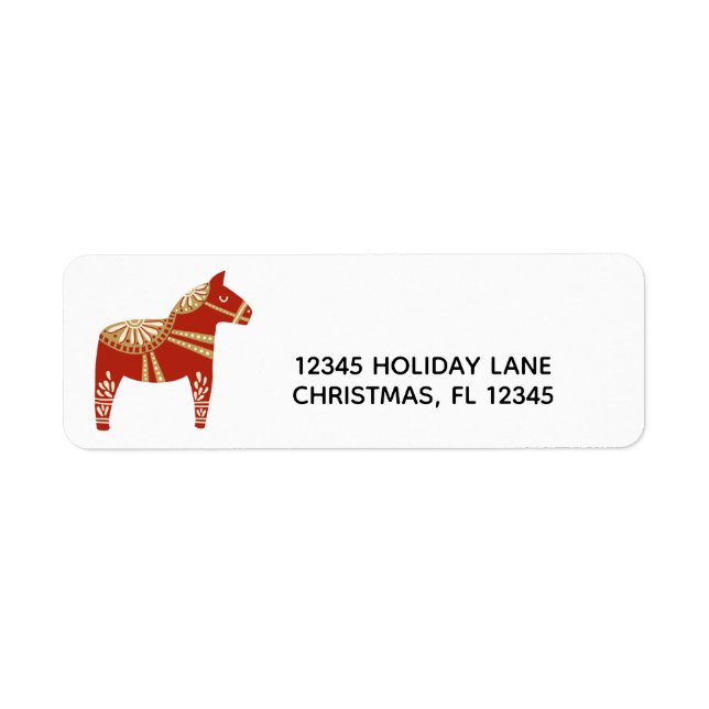 Christmas Dala Horse Return Address Return Address Label (Front)
