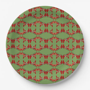 Christmas Dala Horses Plate, Paper Plate