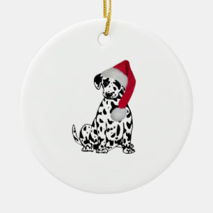 Christmas Dalmatian Ceramic Ornament