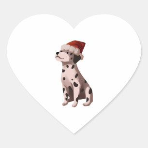 christmas dalmatian Classic T-Shirt Heart Sticker