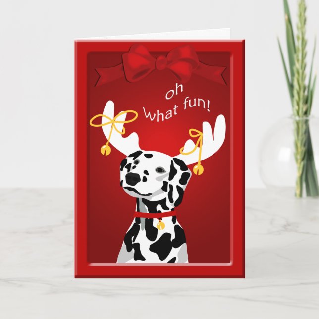 Christmas Dalmatian Dog Card (Front)