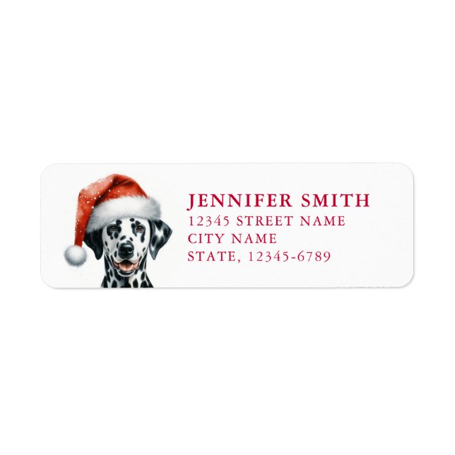 Christmas Dalmatian Dog Return Address Labels (Front)