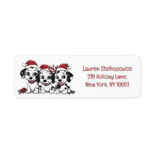 Christmas Dalmatian Dogs Return Address Label
