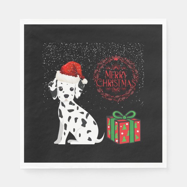 Christmas Dalmatian & gifts paper napkins! Napkin (Front)