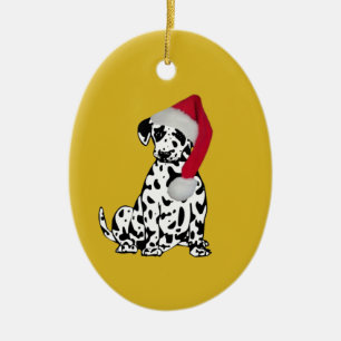 Christmas Dalmatian Gold Ceramic Tree Decoration