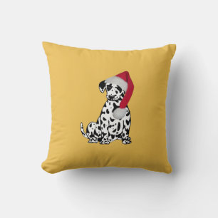 Christmas Dalmatian Gold Cushion