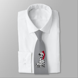 Christmas Dalmatian Gray Tie