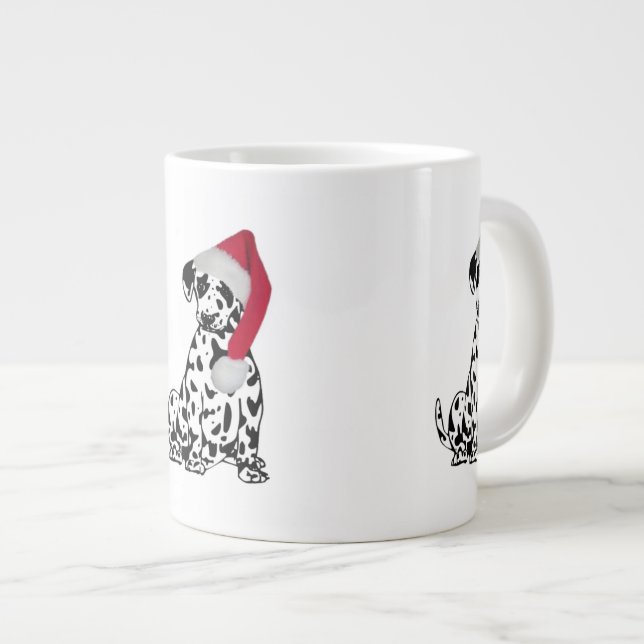 Christmas Dalmatian Large Coffee Mug (Front Right)