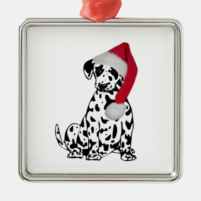 Christmas Dalmatian Metal Ornament (Front)