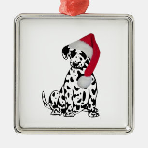 Christmas Dalmatian Metal Tree Decoration