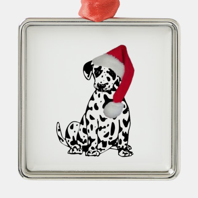 Christmas Dalmatian Metal Tree Decoration (Front)