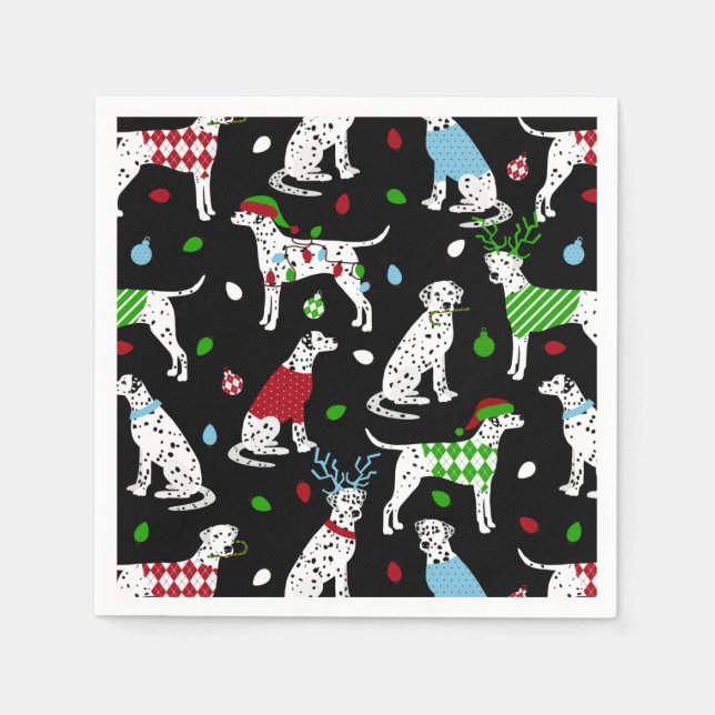 Christmas Dalmatian Napkins (Front)