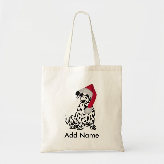 Christmas Dalmatian Personalised Tote Bag (Front)