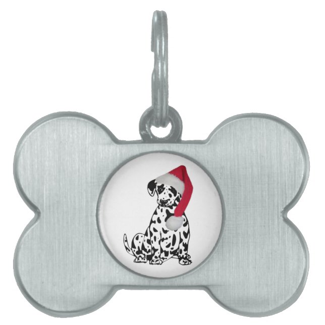 Christmas Dalmatian Pet Name Tag (Front)