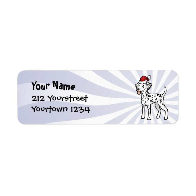 Christmas Dalmatian Return Address Label (Front)