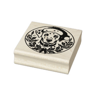 Christmas Dalmatian                                Rubber Stamp
