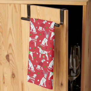 Christmas Dalmatian Tea Towel