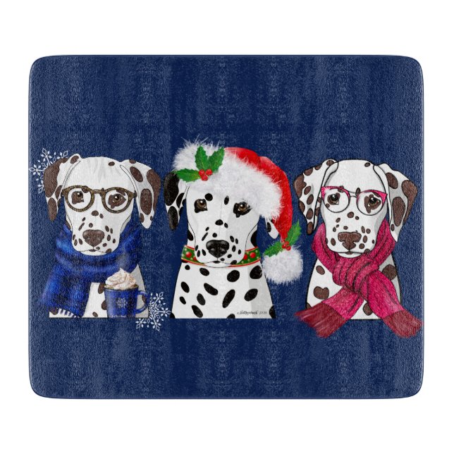 Christmas Dalmatians Cutting Board (Front)