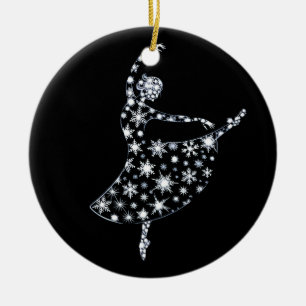 Christmas Dance Girl Snowflake Dancer Ballerina Ceramic Ornament