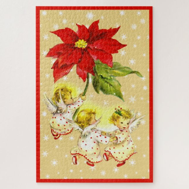 Christmas Dancing Baby Angels Pillow Jigsaw Puzzle (Vertical)