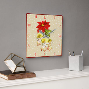 Christmas Dancing Baby Angels Wall Clock