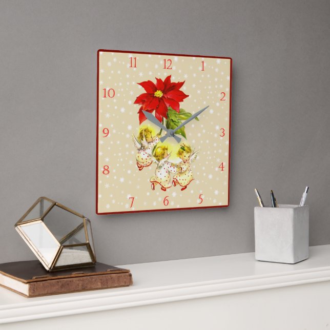 Christmas Dancing Baby Angels Wall Clock (Office)