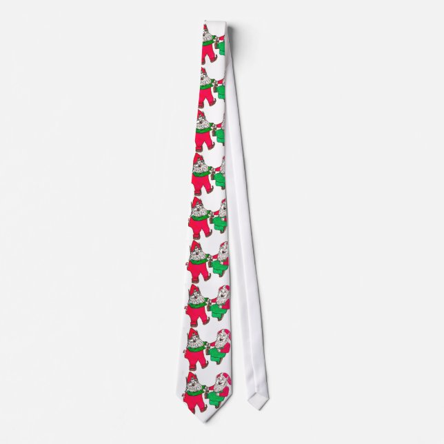 CHRISTMAS DANCING ELVES tie (Front)