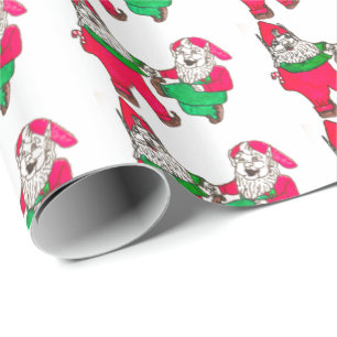 CHRISTMAS DANCING ELVES  wrapping paper