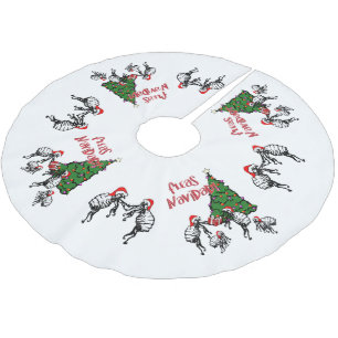 Christmas Dancing Fleas Navidad Brushed Polyester Tree Skirt