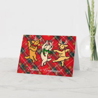 Christmas Dancing Golden Retrievers Holiday Card