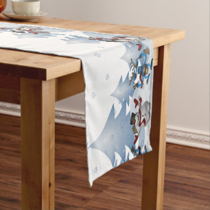 Christmas Dancing In The Snow Short Table Runner