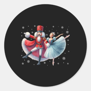 Christmas Dancing Nutcracker Ballet Dance Women Ki Classic Round Sticker