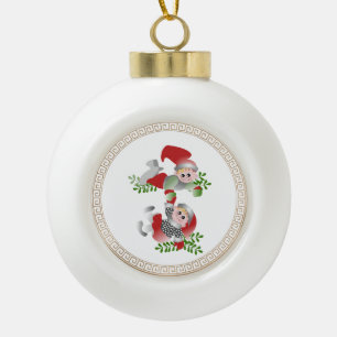 Christmas Danish Figures Ceramic Ball Christmas Ornament