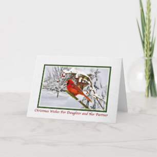 Christmas, Daughter and Partner, Cardinal Card