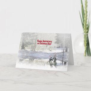 Christmas Day Anniversary Holiday Cute Couples Card