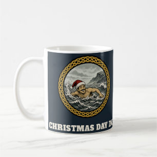 Christmas Day Dip Santa Hat Sea Swimmer Coffee Mug